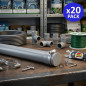 Pack 20 Abrazaderas metálicas ajustables para tubos de 25 a 40 mm ideales para fontanería y sistemas de riego Pack 20 Abrazaderas metálicas ajustables para tubos de 25 a 40 mm ideales para fontanería y sistemas de riego