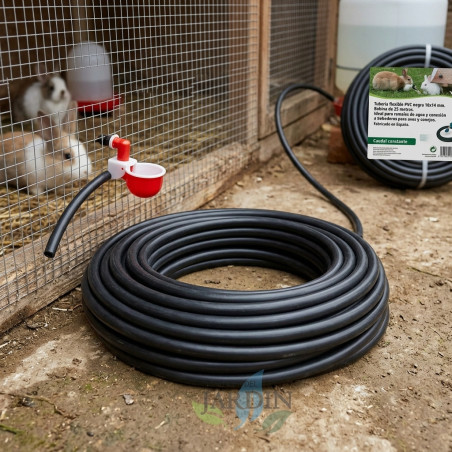 Tubo Flessibile in PVC nero 10 x 14 mm 25 m, per il Collegamento alle Fontane d'acqua