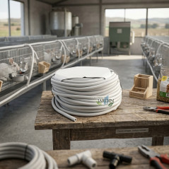 Tuyau flexible blanc 8 x 14 mm, 50 mètres, pour le raccordement aux fontaines à eau