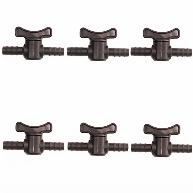 10mm Brown Drip Irrigation Stop Valve | Pack of 6 10mm Shut-Off Valves | Connection for 10mm Irrigation Tubing 10mm Brown Drip Irrigation Stop Valve | Pack of 6 10mm Shut-Off Valves | Connection for 10mm Irrigation Tubing