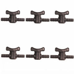 6 Stück Absperrhahn 7 mm für Tropfbewässerung, Ideal zur Kontrolle des Wasserflusses
