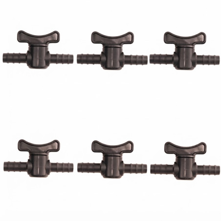 Lot de 6 Vanne tuyau marron de 7 mm