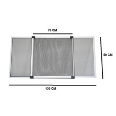 Mosquiteiro extensível de alumínio 70/130 x 50 cm | Mosquiteiro para janela | Mosquiteiro | Proteção contra insetos