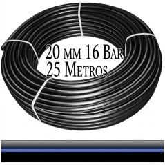 Tubo irrigazione 20mm PN 16 in polietile ad alta desità PE100, rotolo da 25 metri, adatta all'uso acqua potabile