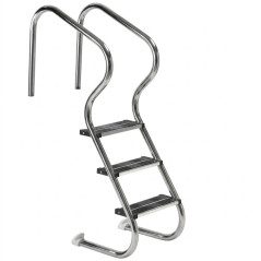 Scaletta per piscina di facile accesso | 4 gradini | Scaletta antiscivolo | Scaletta accessibile per piscine familiari