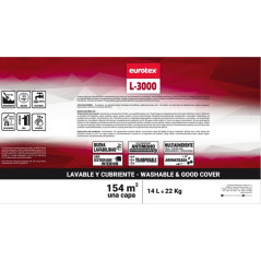 Pintura Plastica Blanca Mate 14 L o 22Kg L3000 | Pintura Interior y Exterior Antimoho