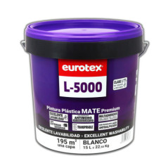 Vernice plastica bianca opaca 15L o 22,5kg L5000 | Vernice antimuffa per interni ed esterni