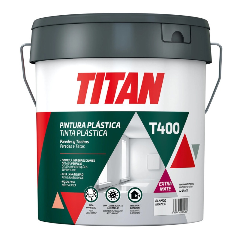 Pintura Plastica Mate 15L o 22,5kg T400 | Pintura Interior y Exterior Antimoho Extra Pintura Plastica Mate 15L o 22,5kg T400 | Pintura Interior y Exterior Antimoho Extra