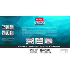 Pintura Plastica Satinada Blanca 15L o 17,5kg | Pintura Interior Extra