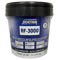 Tinta branca para exterior 14 L / 22,4 kg RF3000 | Revestimento exterior mate | Tinta para fachadas | Tinta para paredes