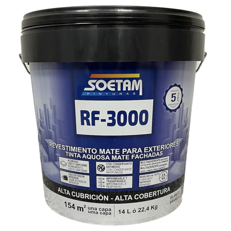 White Exterior Paint 14 L / 22.4 kg RF3000 | Matte Exterior Coating | Facade Paint | Wall Paint White Exterior Paint 14 L / 22.4 kg RF3000 | Matte Exterior Coating | Facade Paint | Wall Paint