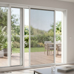 Zanzariera scorrevole in alluminio bianco 120 x 220 cm | Zanzariera per porta | Zanzariera scorrevole | Zanzariera