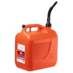 Galão de 20 litros para diesel | Galão de plástico com bico | Recipiente com certificação CE para combustíveis, hidrocarbonetos 