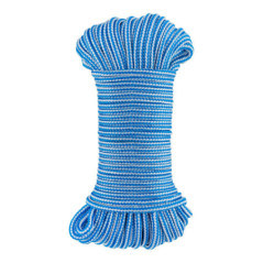 Corda de polipropileno 4mm 25 metros Branca/Azul | Corda de alta tenacidade | Corda trançada para uso interno/externo, toldo, va