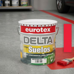 Tinta de borracha clorada vermelha para pisos, 4 litros | Tinta para garagens, estacionamentos, armazéns e sinalização