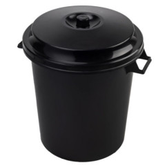 Cubo de Basura 50 L con Tapa | Polietileno | Cubo para Residuos y Reciclaje | Uso Doméstico, Oficina y Exterior
