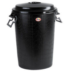 100L Trash Can with Lid | Polyethylene | Waste and Recycling Bin | For Home, Office and Outdoor Use