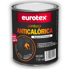 Tinta resistente ao calor 750ml preta | Tinta para chaminés | Resistente até 650°C | Tinta para altas temperaturas