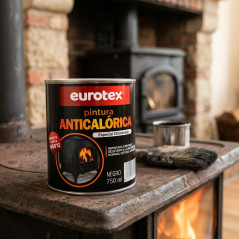 Tinta resistente ao calor 750ml preta | Tinta para chaminés | Resistente até 650°C | Tinta para altas temperaturas