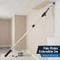 Perche à peinture extensible de 3 m | Rallonge en aluminium pour rouleaux et pinceaux | Pour peindre les murs, les façades et le