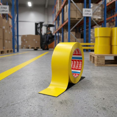 Cinta Adhesiva Señalización Suelo Amarilla 50 mm x 33 m | Cinta PVC Adhesiva | Marcaje de Suelos