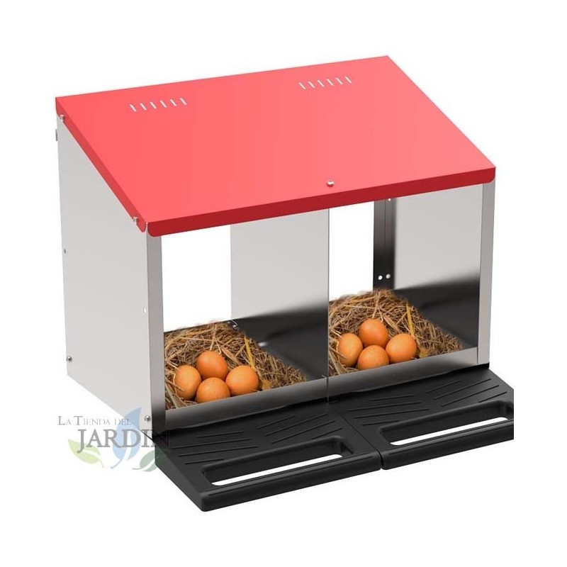 Nido da interno per galline con 2 scomparti, 52x45x46 cm