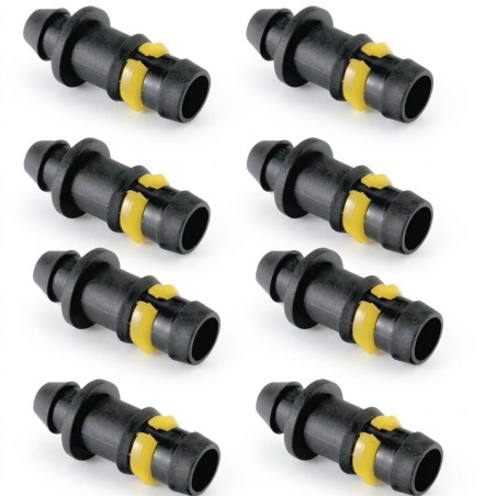 100er-Packung 20-mm-Tropfbewässerungsmuffen mit Sicherheitsring | 20-mm-Rohrverbindermuffe | Tropfbewässerungsmuffe für 20-mm-Be