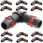100 Stück 20 mm Tropfbogen mit Sicherheitsring. Anschluss für 20 mm Spülschlauch.  schwarze Farbe