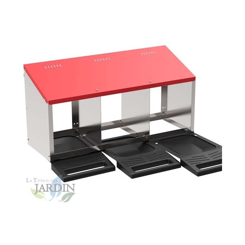 Nido da interno per galline con 3 scomparti, 78x45x46 cm