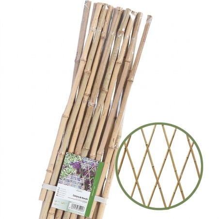 Treliça de madeira 120x240 cm | Treliça de bambu | Treliça para terraço externo | Treliça extensível | Treliça decorativa