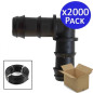 Gomito per irrigazione a goccia da 16 mm | Confezione da 2000 gomiti per raccordi per tubi da 16 mm | Gomito per tubo flessibile