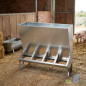 Tolva Galvanizada para Cerdos 100 kg | Dispensador de Alimentos de 4 Huecos | Medidas 96 x 40 x 85 cm | Comedero para Ganado
