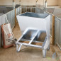 Verzinkter Schweinefutterautomat 50 kg | 2-Loch-Futterspender | Abmessungen 48 x 40 x 85 cm | Futterautomat für Nutztiere