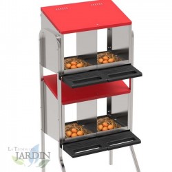 Nido per galline a 4 scomparti 56x47x123 cm con gambe
