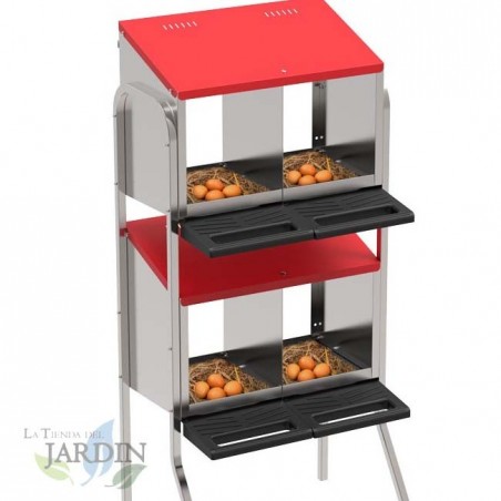 Nido per galline a 4 scomparti 56x47x123 cm con gambe