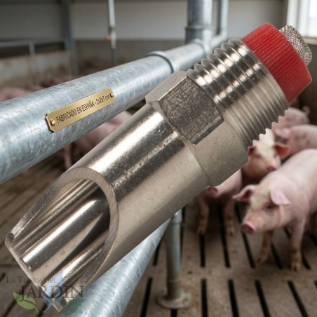 Stainless steel pacifier drinker for pigs