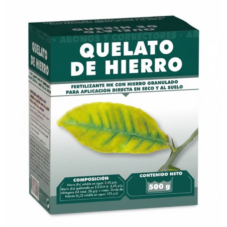 Fertilizante granulado de quelato de ferro de alta qualidade, 500g, para solo e plantas.