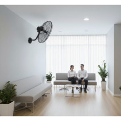 Ventilateur mural noir 35 cm 40 W | 3 pales | 3 vitesses | Idéal pour la maison, le bureau et les commerces