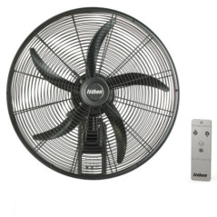 Ventilador de parede de 50 cm, 120 W, preto | 5 pás | 3 velocidades | Ventilador de alta potência
