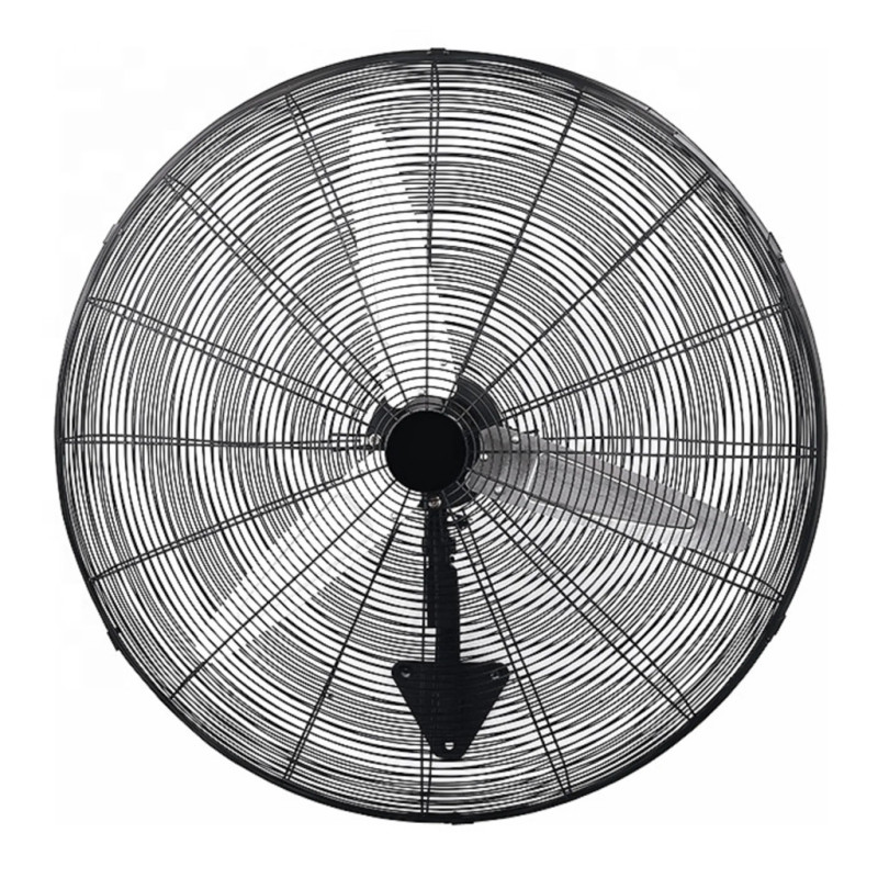 Ventilador de parede preto de 75 cm e 200 W | 3 pás | 3 velocidades | Ventilador industrial de alta potência