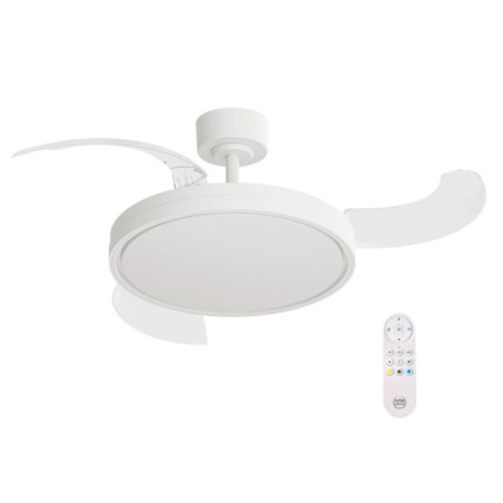 Ventilatore da soffitto retrattile da 71 cm | 3 pale trasparenti | 6 velocità | Timer | Ventilatore da soffitto