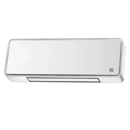 Calefactor Split Cerámico 2000 W con Mando | Cristal Blanco | Calefactor de Pared | Calefacción Eléctrica