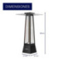 Calefactor de Suelo Portátil Infrarrojo 2000 W | Tipo Pirámide | Calefactor Eléctrico para Terraza y Exterior