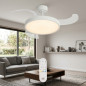Ventilatore da soffitto retrattile da 71 cm | 3 pale trasparenti | 6 velocità | Timer | Ventilatore da soffitto