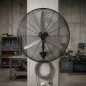 Ventilador de parede preto de 75 cm e 200 W | 3 pás | 3 velocidades | Ventilador industrial de alta potência