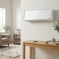 Aquecedor de parede cerâmico split de 2000 W com controle remoto | Vidro branco | Aquecimento elétrico