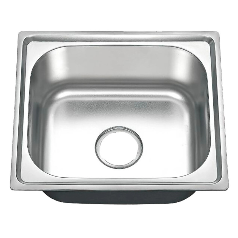 Fregadero de Cocina 1 Seno Cuadrado 46 x 40 x 20 cm | Fregadero de Acero Inoxidable para Cocina
