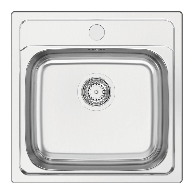 Lavello da cucina quadrato a 1 vasca 48 x 48 x 16 cm | Lavello da cucina in acciaio inox