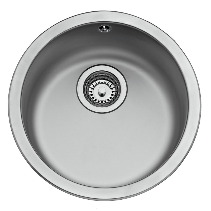 Fregadero de Cocina 1 Seno Teka Redondo 45 x 16 cm | Fregadero de Acero Inoxidable para Cocina