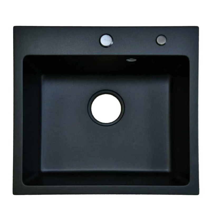 Fregadero 1 Seno Cuadrado de Resina 49 x 45,5 x 19 cm | Fregadero de Cocina Resistente y Fácil de Limpiar